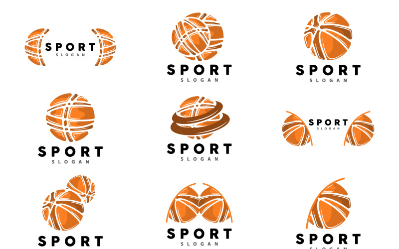 Sport Kosárlabda Logo Vector Design V6