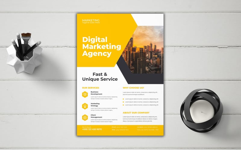 Digital Marketing Agency Business Networking Mixer Flyer Vector Layout