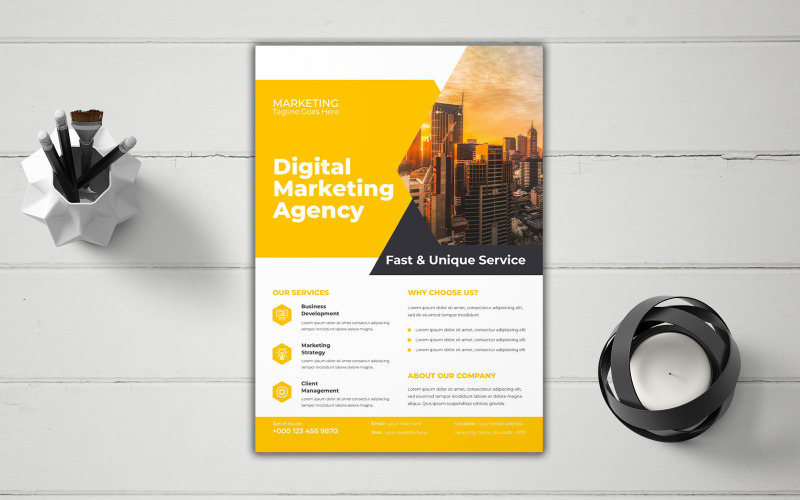 Digital Marketing Agency Startup Incubation Program Flyer Vector Layout