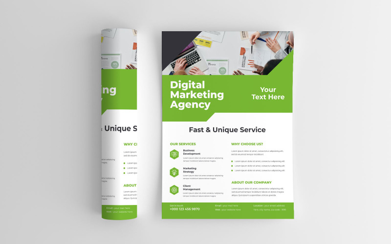 Digitális Marketing Ügynökség Vezetői Fejlesztési Program Flyer Vector Layout