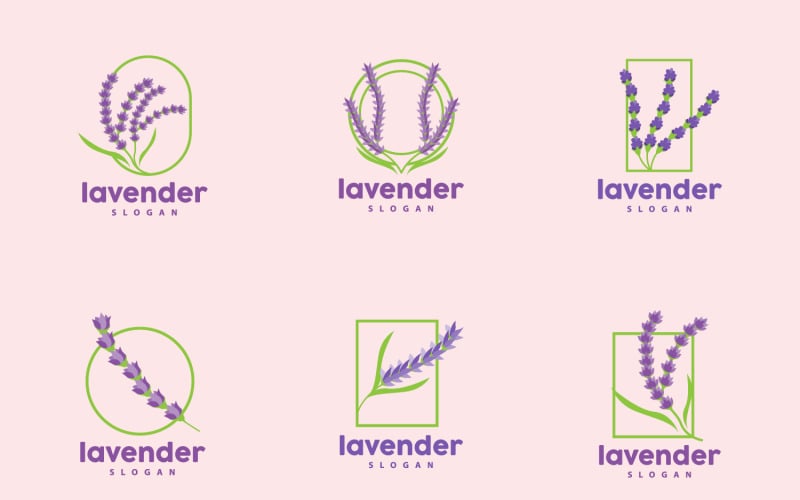 Levandule Logo Elegantní fialová květina PlantV7