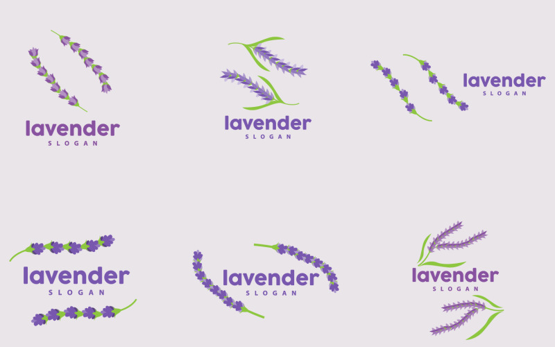 Logo Lavande Fleur Pourpre Élégante PlantV11