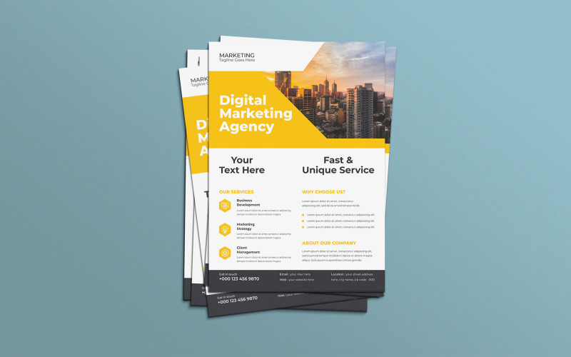 Digital Marketing Agency Business Mentorskap Program Flyer Vector layoutmallar