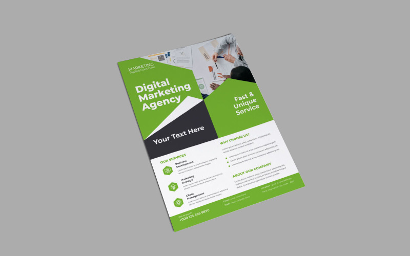 Digitale Marketingagentur – Neues Business-Mentoring-Programm – Flyer-Vektor-Layout