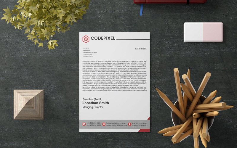 Papier à en-tête, papier à en-tête professionnel, design créatif-