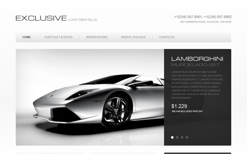 прокат автомобилей moto cms html шаблон