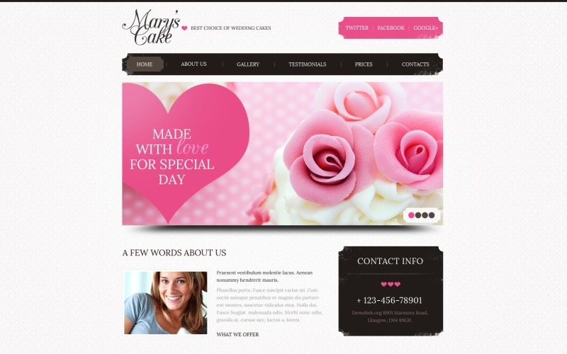 Wedding Cake PSD Template