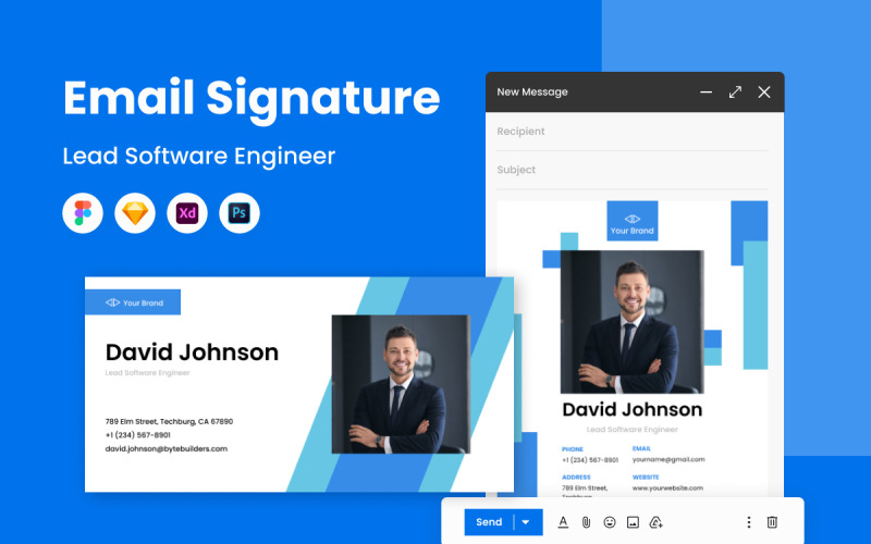 Hoofdsoftware-ingenieur - Sjabloon voor e-mailhandtekening