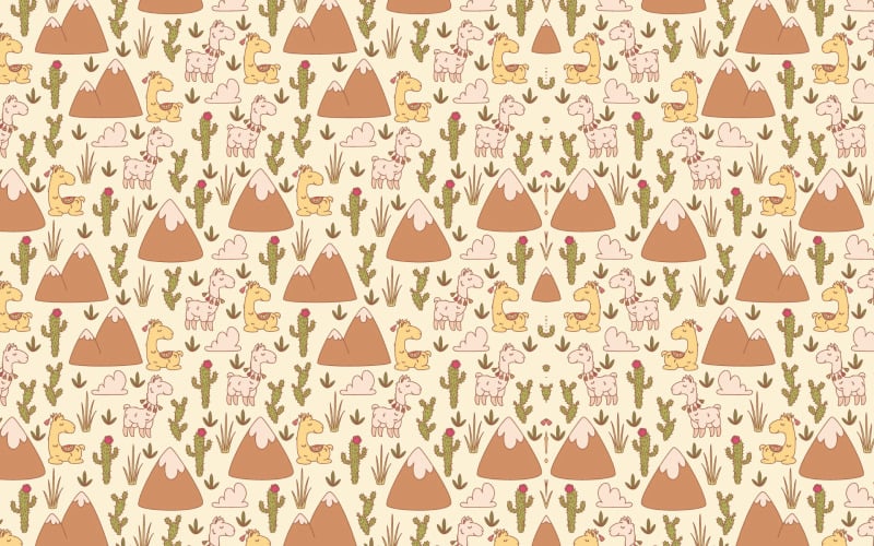 Kawaii lamy bezešvé vzor