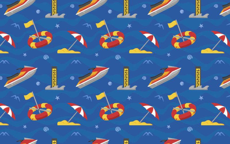 Lifeguard Seamless Pattern