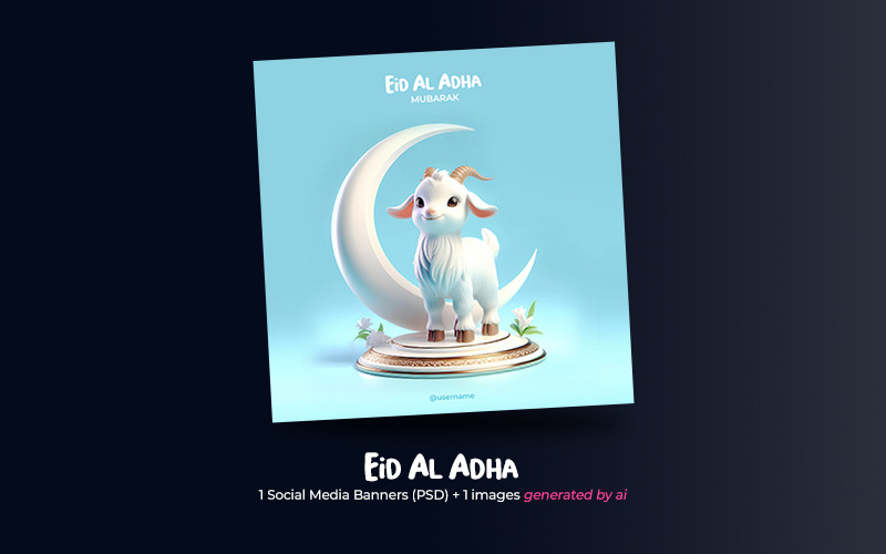 Eid al Adha - modelo de banner PSD para mídias sociais
