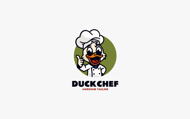 Logo del fumetto della mascotte dello chef dell'anatra