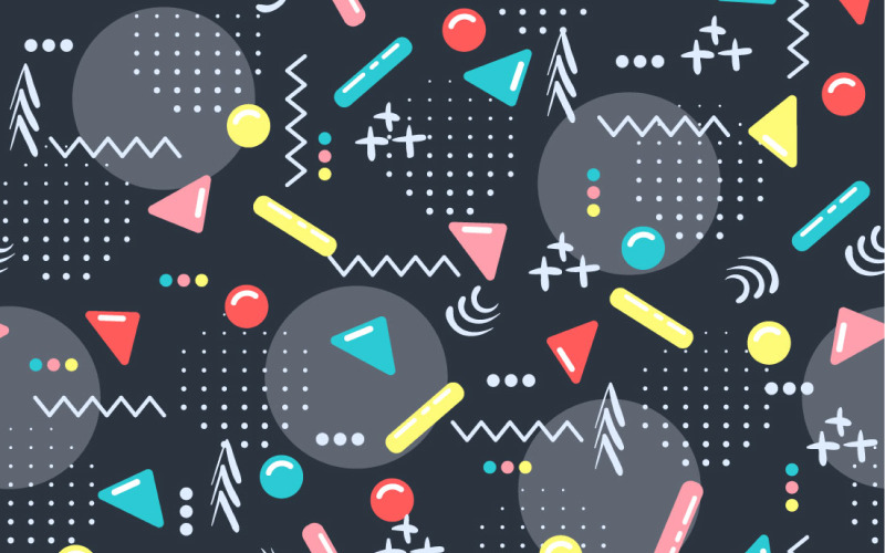 孟菲斯流行形状无缝图案