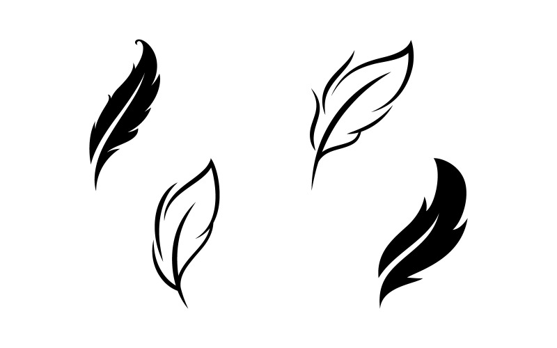 modèle de conception vectorielle de logo de plume V5