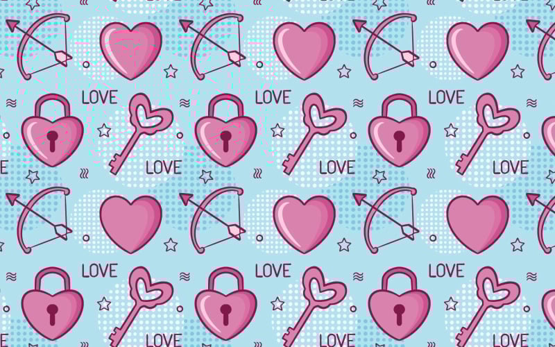 Padrão de vetor sem costura de amor