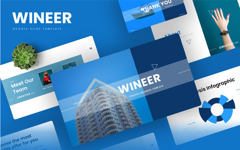 Wineer – креативний бізнес-шаблон Google Slides