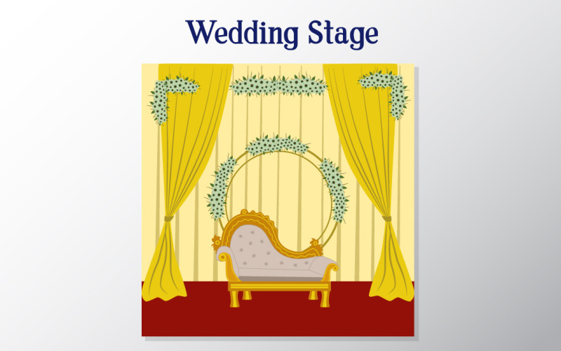 Hochzeit Hochzeit Bühnenaufbau Dekoration Illustration Vorlage