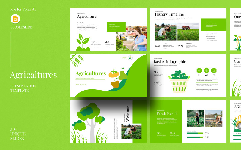 Modelo de slide do Google sobre agricultura
