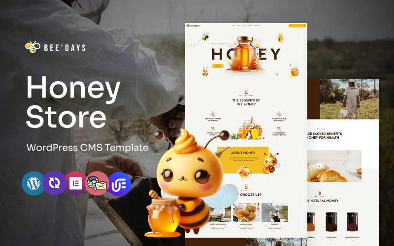 Beedays – Thème Elementor WordPress polyvalent pour ferme et boutique de miel