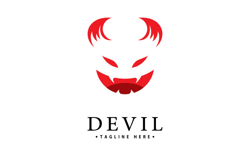Червоний диявол логотип вектор значок шаблон V 3