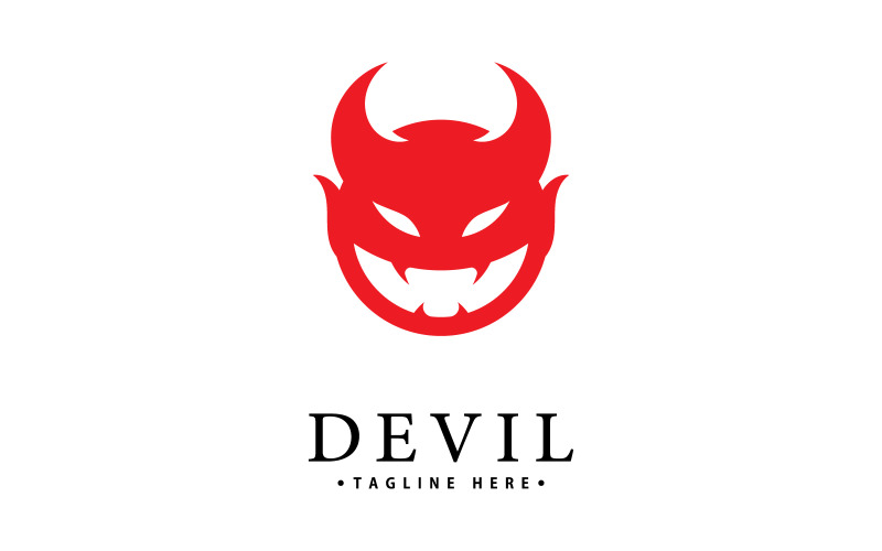 Червоний диявол логотип вектор значок шаблон V