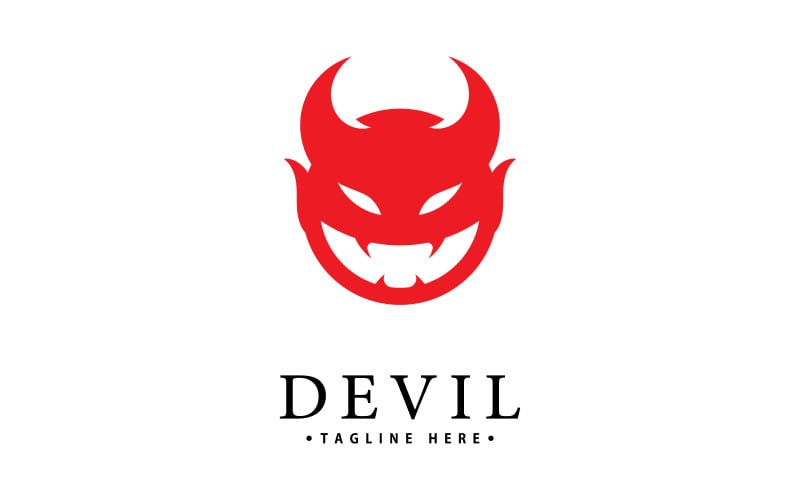 红魔徽标矢量图标模板 V