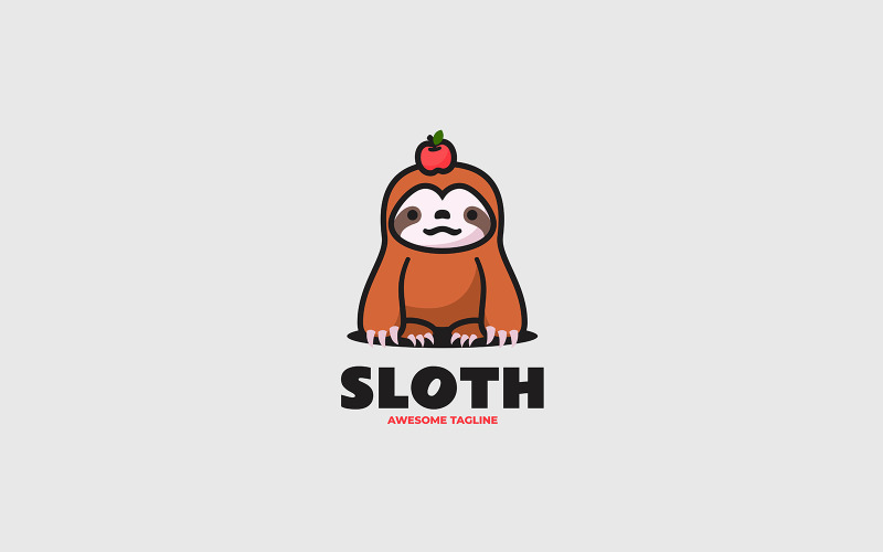 Kreslené logo lenochoda maskota 1
