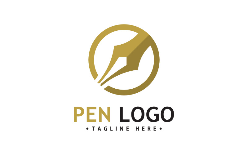 Modèle d'icône de logo de stylo. Identité du rédacteur d'entreprise V5
