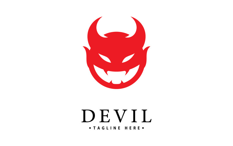 Modèle d'icône vectorielle du logo du Diable rouge V