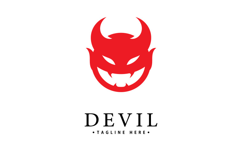 Modello icona vettore logo Red Devil V