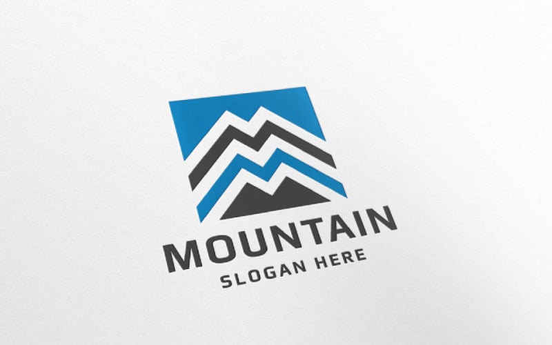 Logo professionale della lettera M della montagna