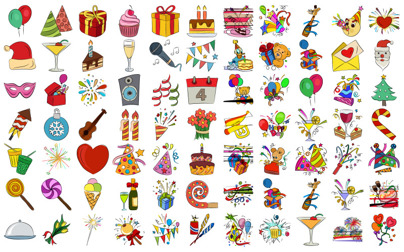 庆祝欢乐：生日插图集 - SVG 格式
