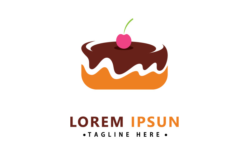 Taart pictogram vector ontwerpsjabloon V1