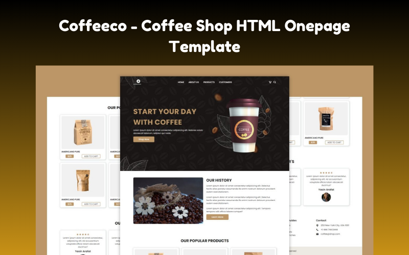 Coffeeco – 咖啡店 HTML 单页模板