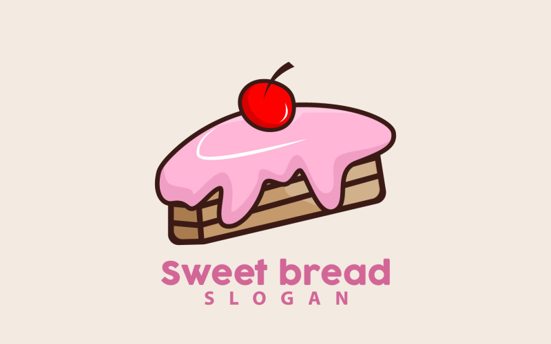 Design del negozio di panetteria con logo di pane dolceV1