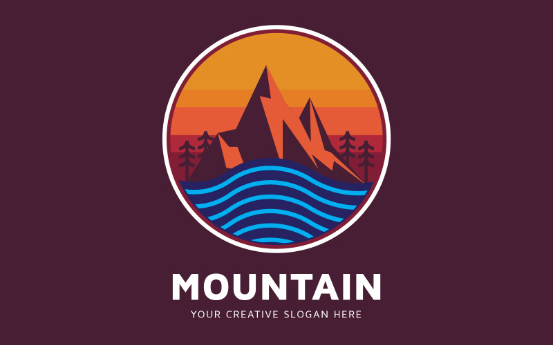 Modello di progettazione logo montagna moderna GRATUITO