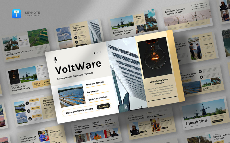 Voltware - Keynote-Vorlage für Elektrizitätsunternehmen