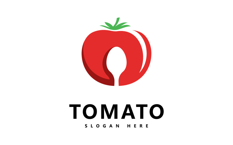 Diseño de ilustración de icono vectorial del logotipo de tomate V2