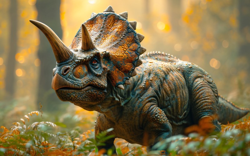 Fotografía realista de dinosaurio Triceratops 3
