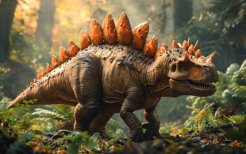 Fotografia realista de dinossauro estegossauro 2