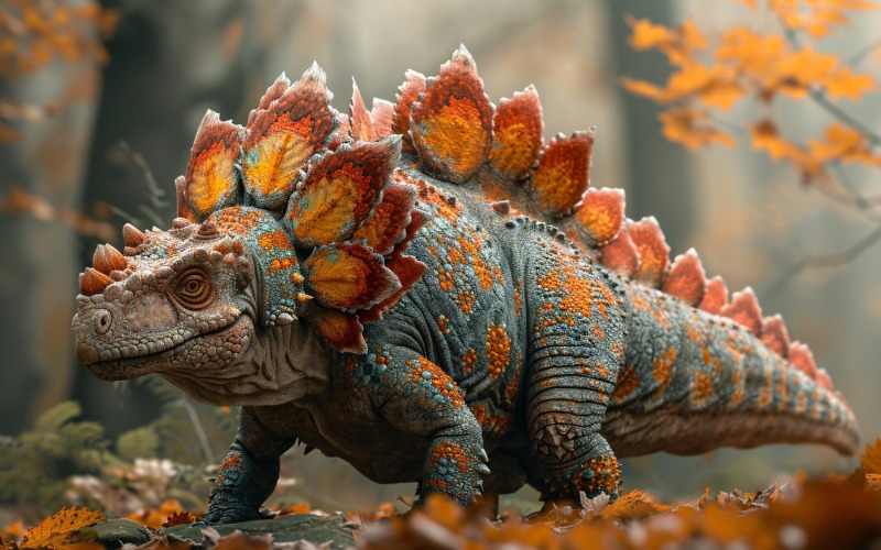 Fotografia realista de dinossauro estegossauro 3