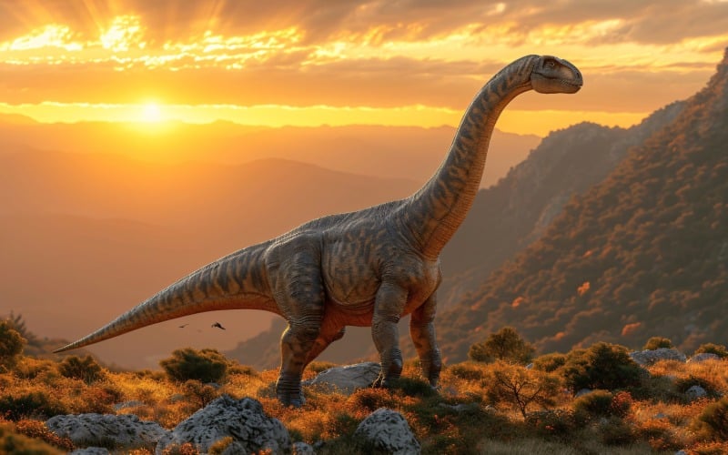 Fotografía realista del dinosaurio Diplodocus 2