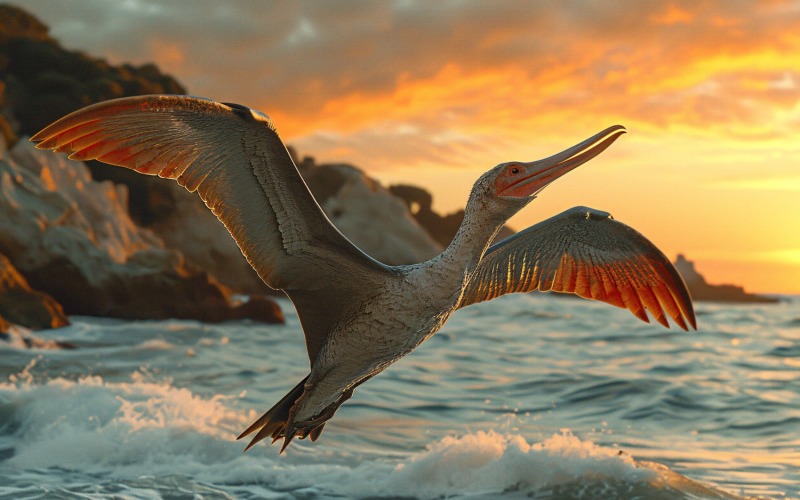 Fotografía realista del dinosaurio Pteranodon 1