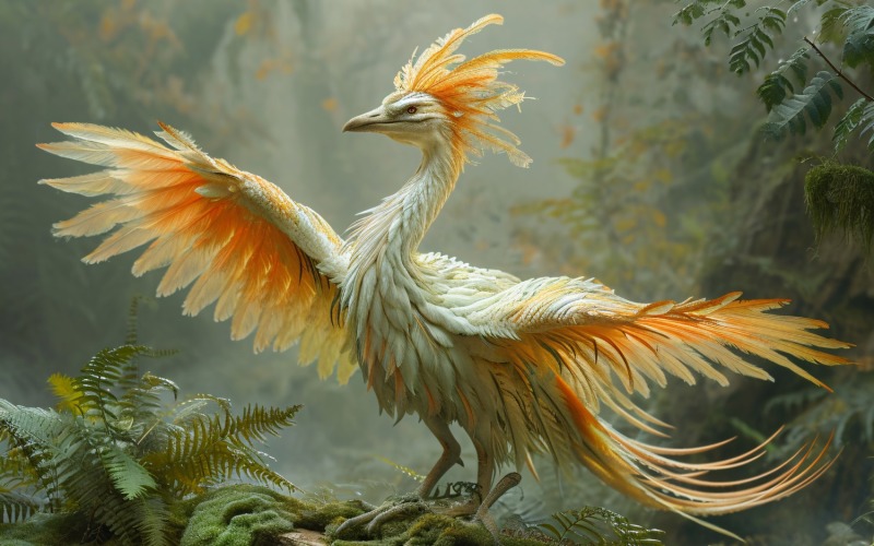 Fotografia realista do dinossauro Archaeopteryx 2