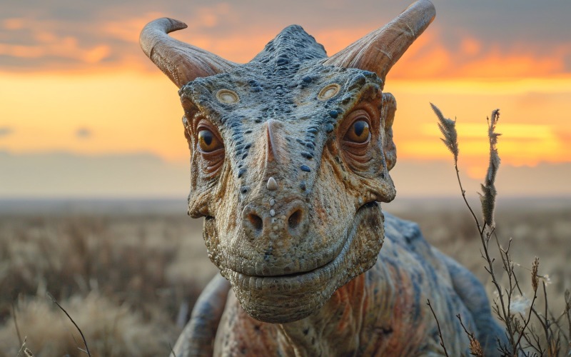 Fotografia realista do dinossauro Parasaurolophus 2