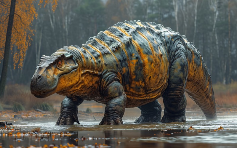 Fotografía realista del dinosaurio Iguanodon 2.