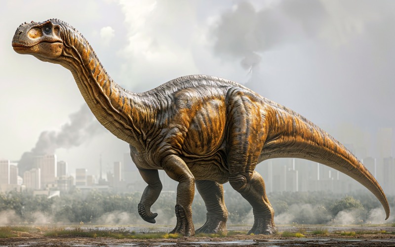 Fotografia realistica del dinosauro Apatosaurus 1