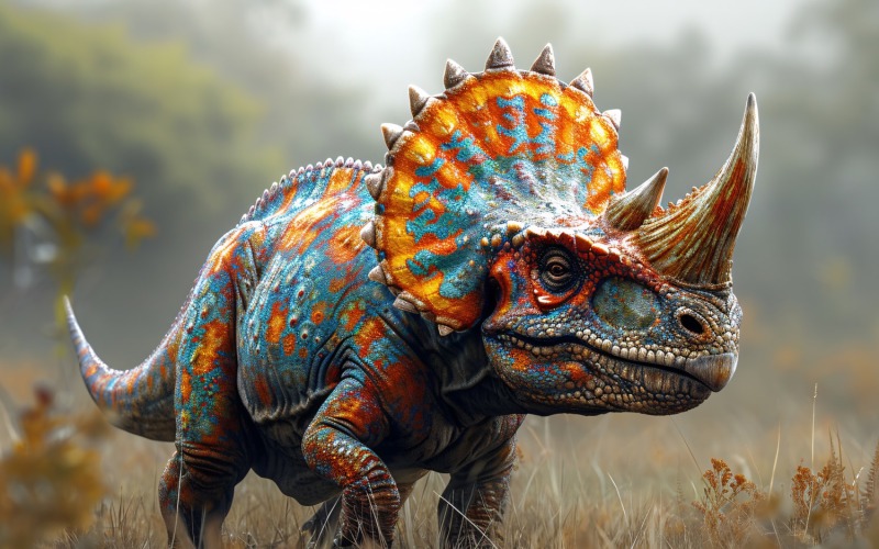 Fotografia realistica del dinosauro Torosaurus 3