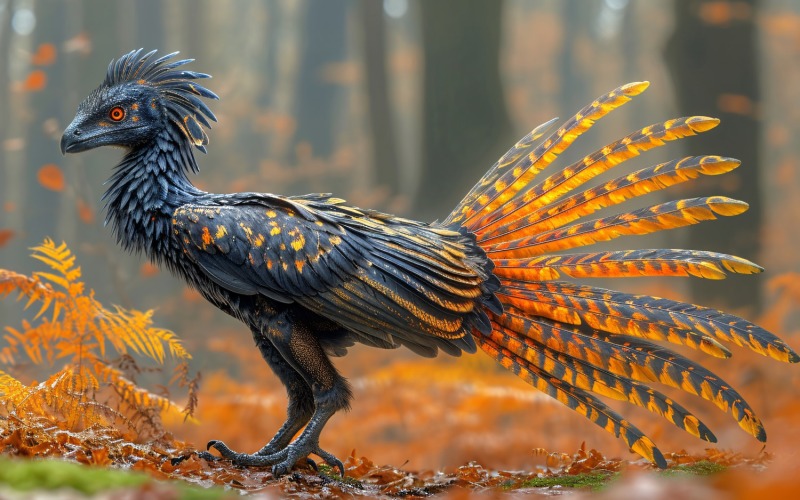 Microraptor dinosaurie realistisk fotografering 2