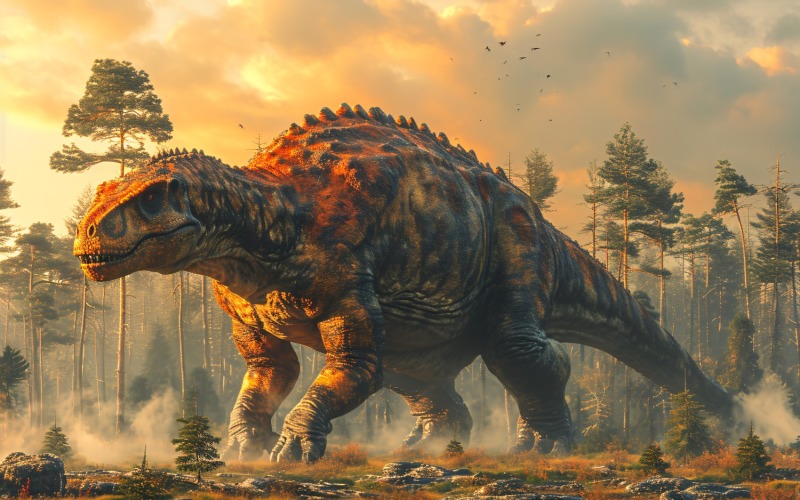Реалистичная фотография динозавра игуанодона 1.